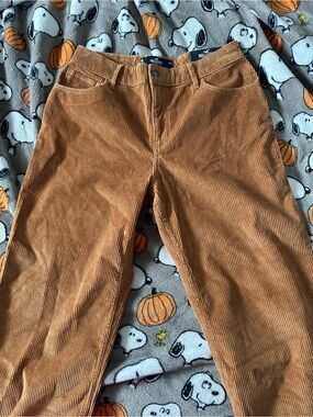 Women Hollister Corduroy High Rise Dad Pants Rust Color 9R